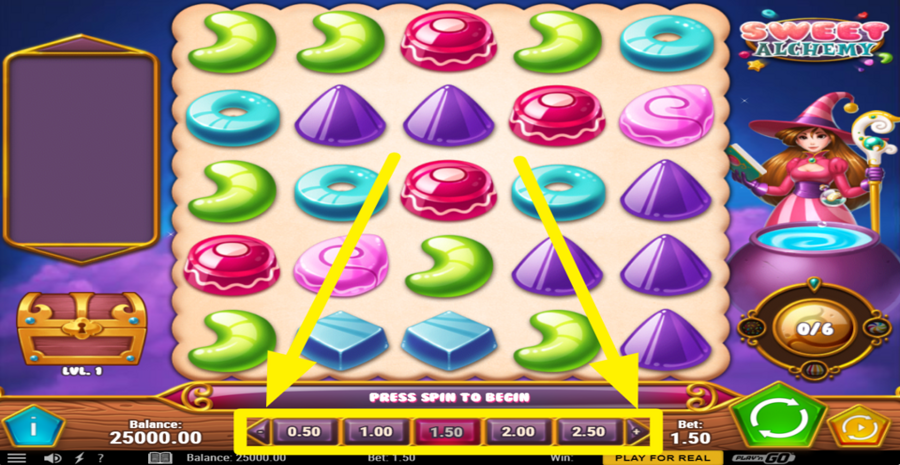 Sweet Alchemy Adjust Bet