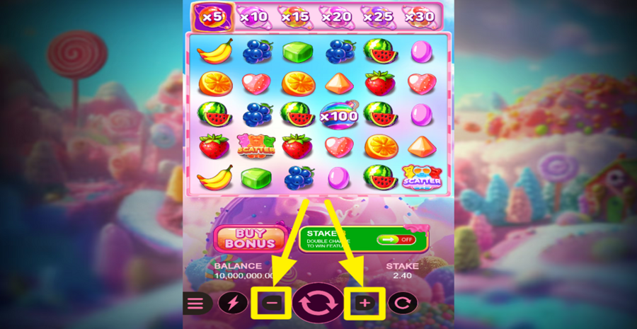 Sweet Bombs Adjust Bet