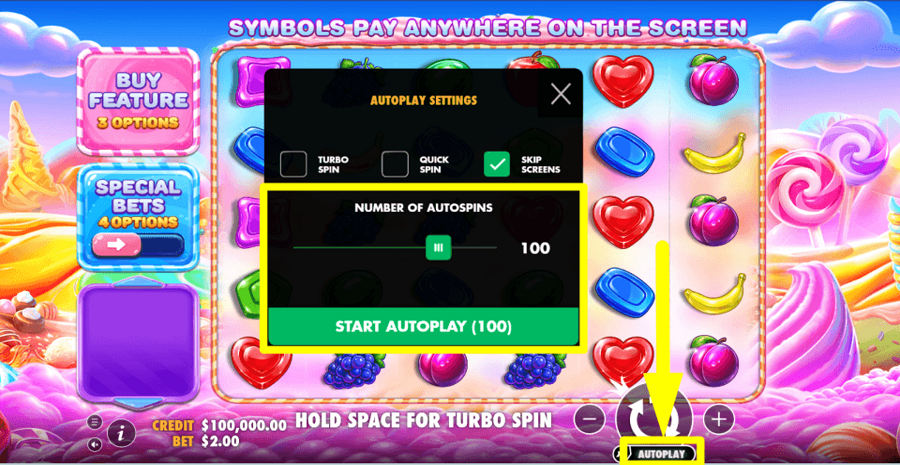 Sweet Bonanza 2500 Autoplay Feature