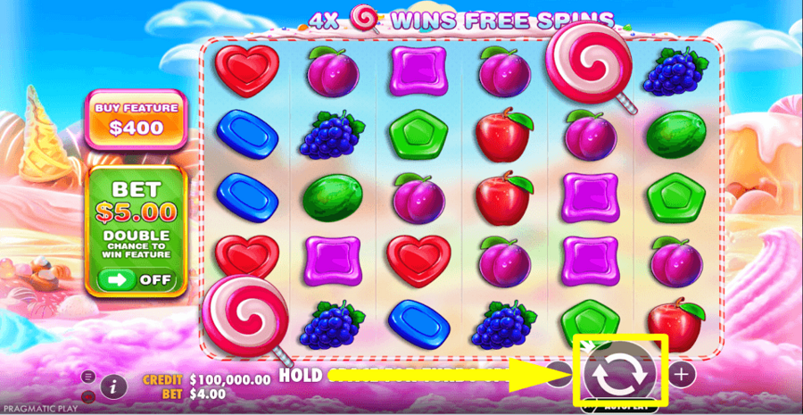 Sweet Bonanza Spin Button