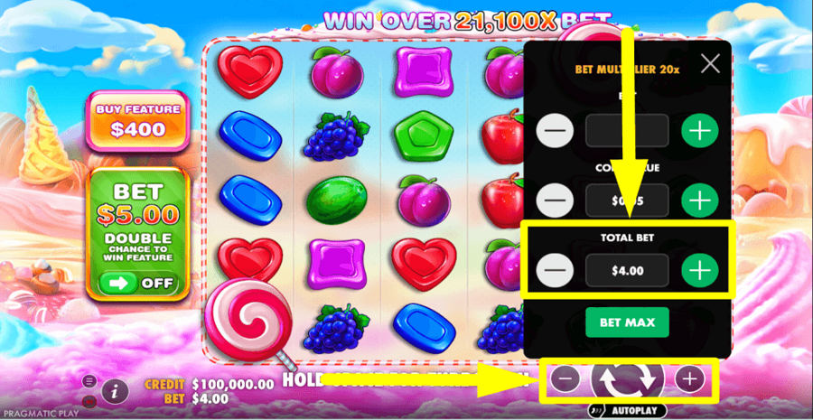 Sweet Bonanza Total Bet Value