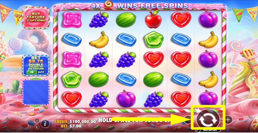 Sweet Fiesta 1000 Spin Button