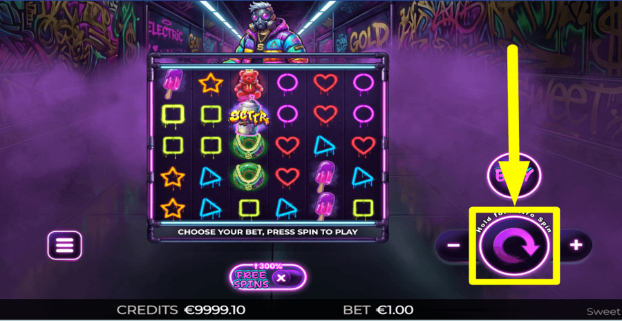 Sweet Gold 3000 Spin Button
