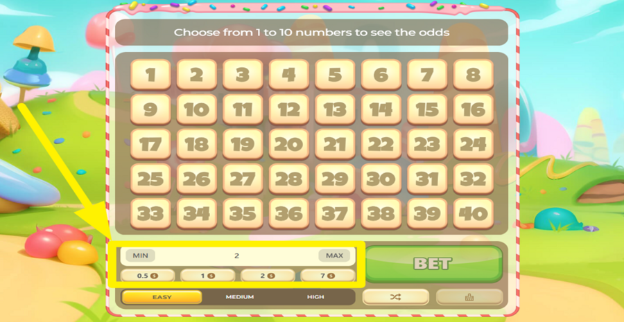 Sweet Keno Adjust Bet