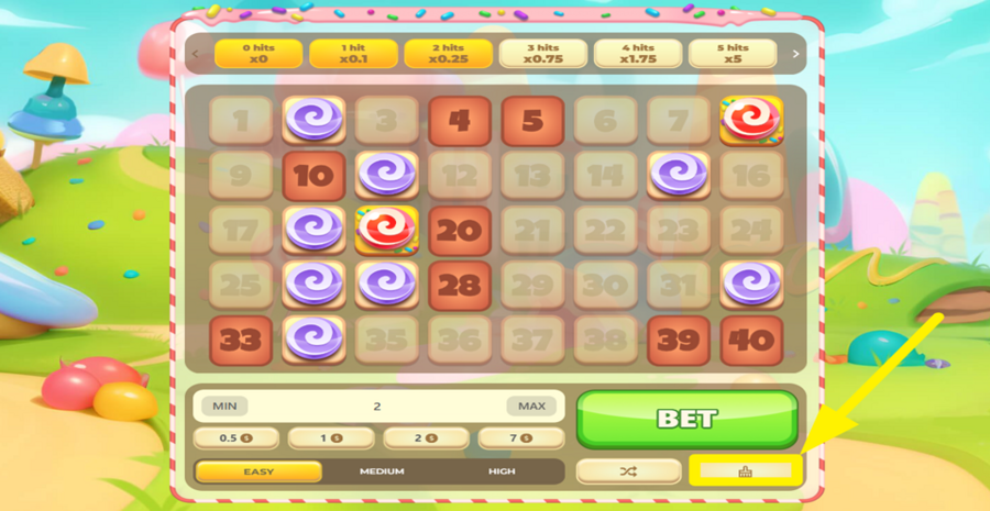 Sweet Keno Clear Selection