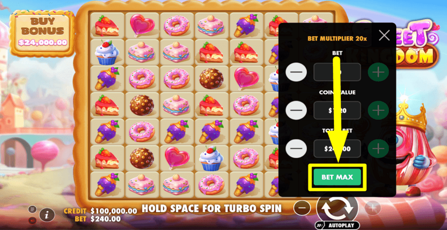 Sweet Kingdom Bet Max Button