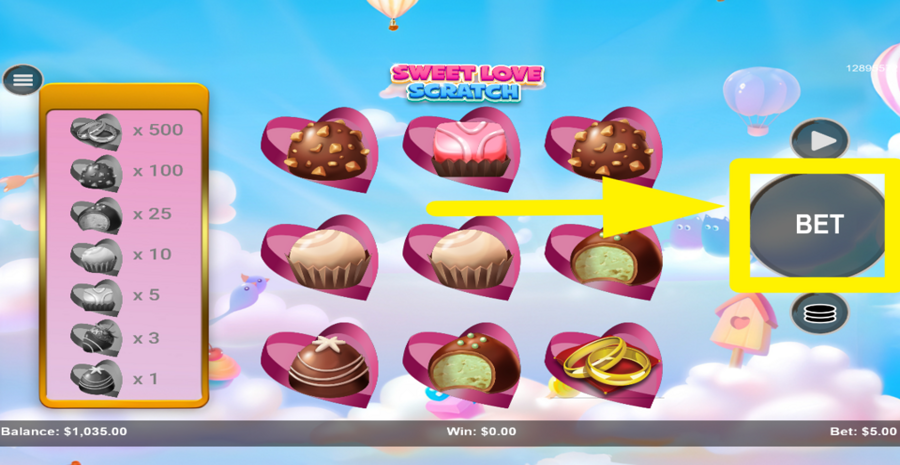 Sweet Love Scratch Place Bet