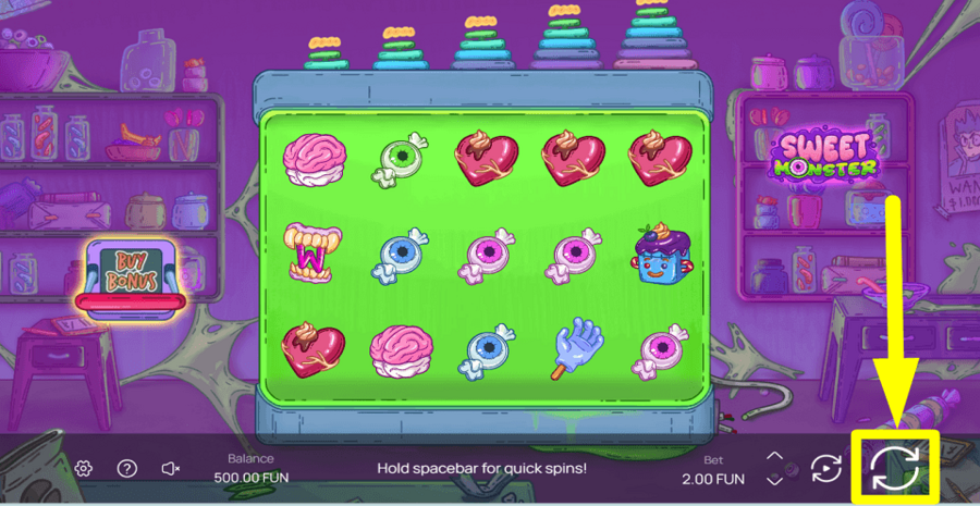 Sweet Monster Spin Button