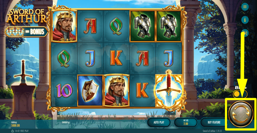 Sword Of Arthur Spin Button