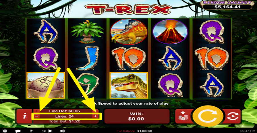 T Rex Adjust Bet Lines