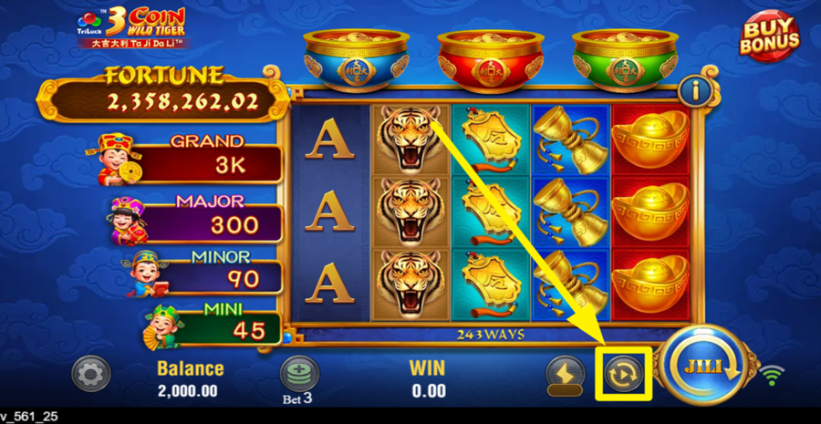 Tada Gaming 3 Coin Wild Tiger Autoplay