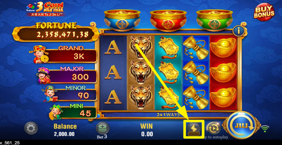 Tada Gaming 3 Coin Wild Tiger Turbo