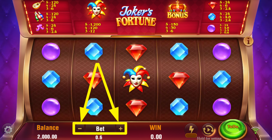 Tada Gaming Jokers Fortune Adjust Bet