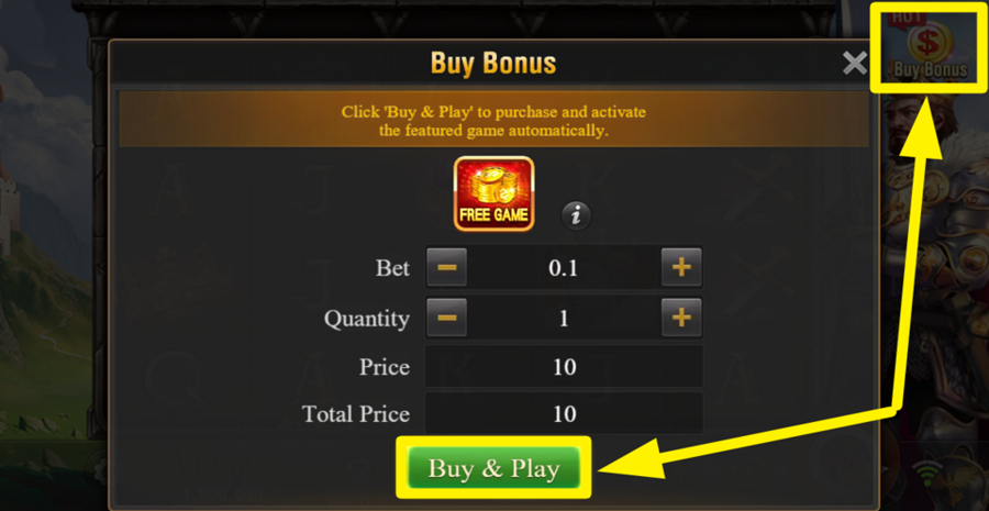 Tada Gaming King Arthur Buy Bonus