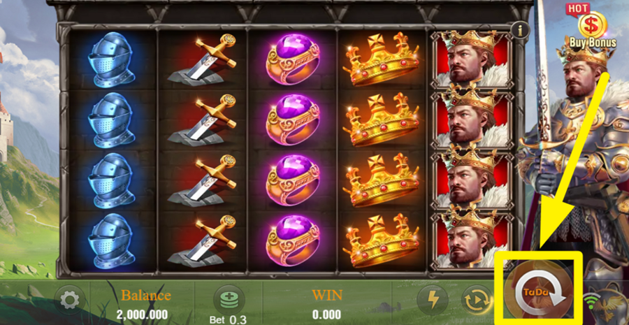 Tada Gaming King Arthur Spin Button