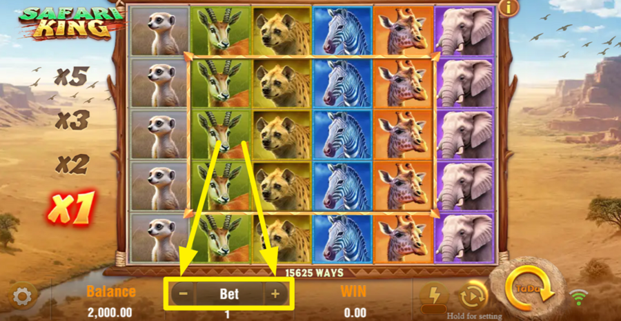 Tada Gaming Safari King Adjust Bet
