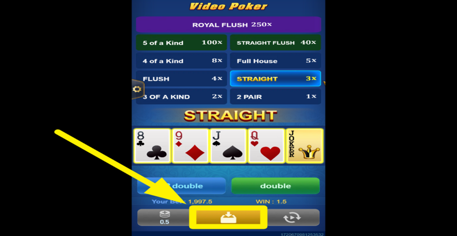 Tada Gaming Video Poker Cash Out