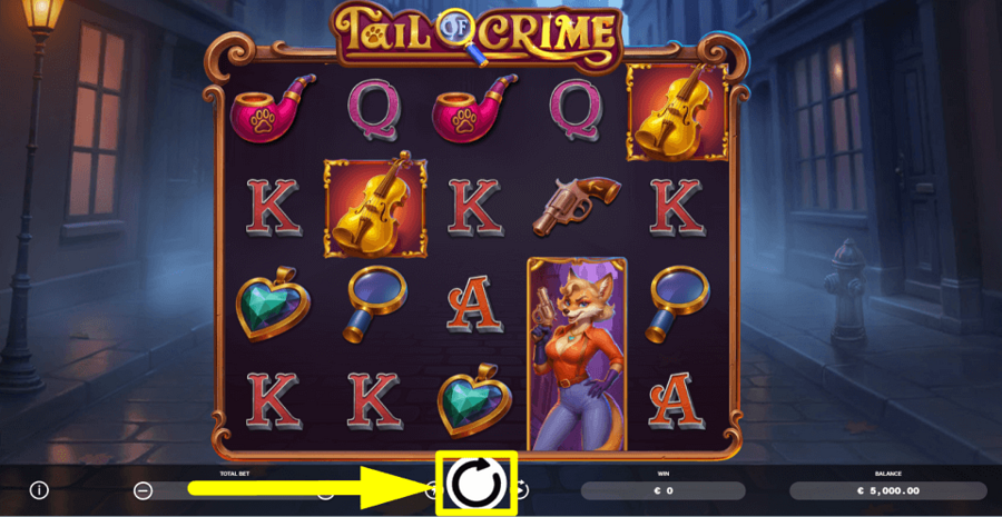 Tail Of Crime Spin Button