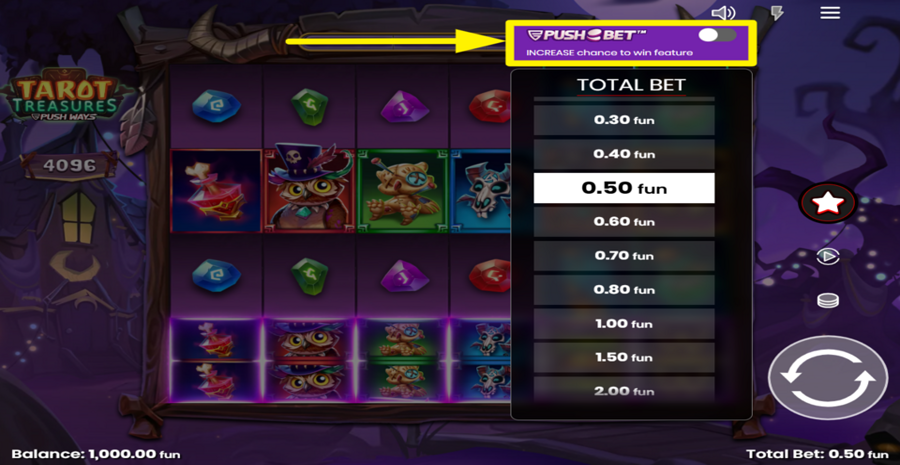 Tarot Treasures Push Bet