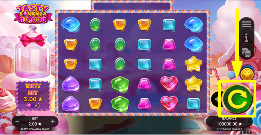 Tasty Bonanza 10000 Spin Button