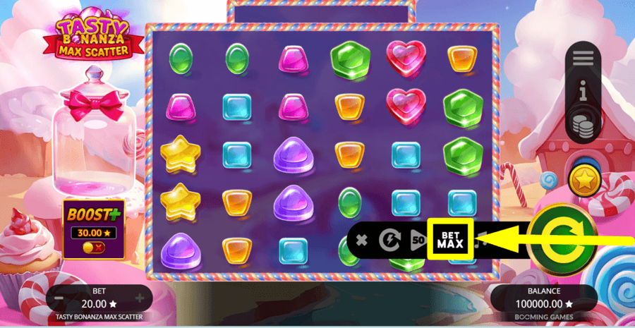 Tasty Bonanza Max Scatter Bet Max Button