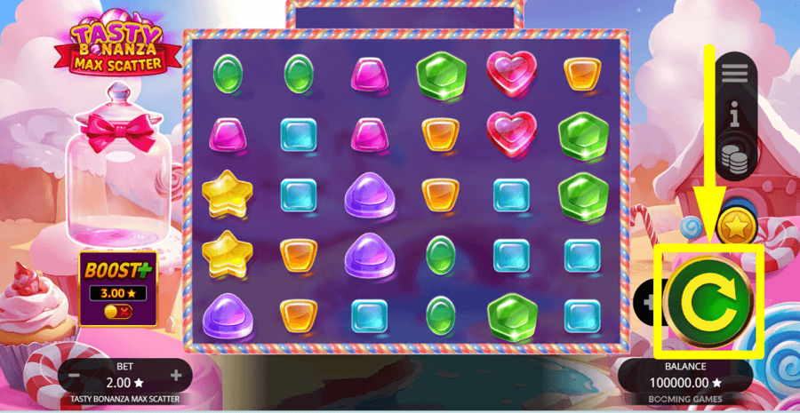 Tasty Bonanza Max Scatter Spin Button