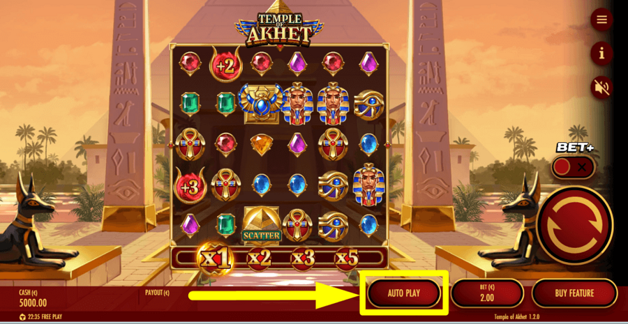 Temple Of Akhet Autoplay Feature