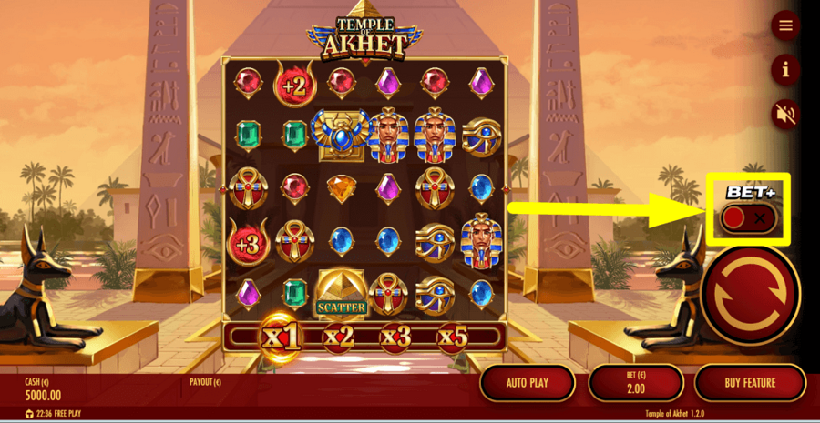 Temple Of Akhet Bonus Boost Feature