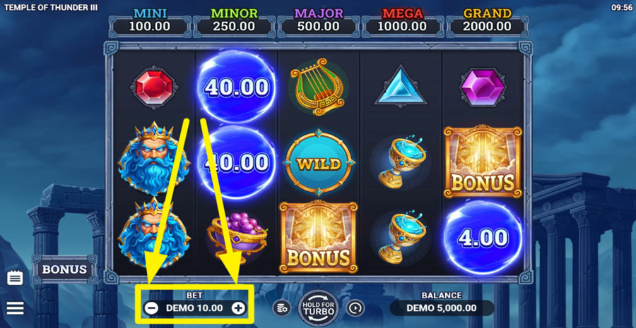 Temple Of Thunder Iii Adjust Bet