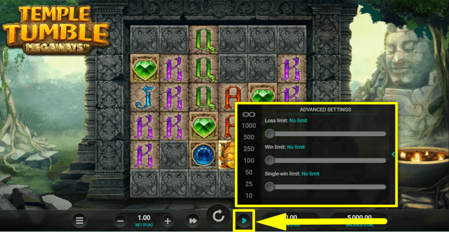 Temple Tumble Megaways Autoplay Feature