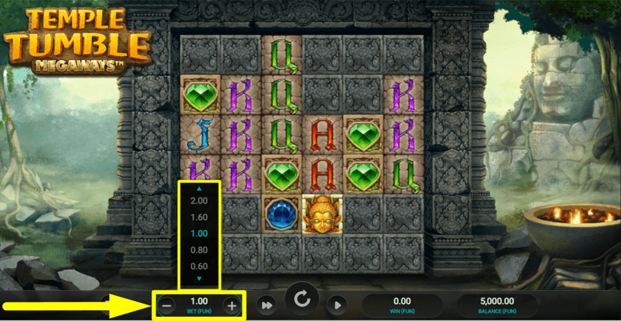 Temple Tumble Megaways Bet Value