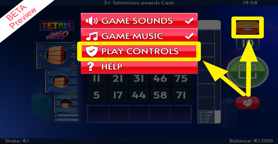 Tetris Slingo Buy Extra Spins