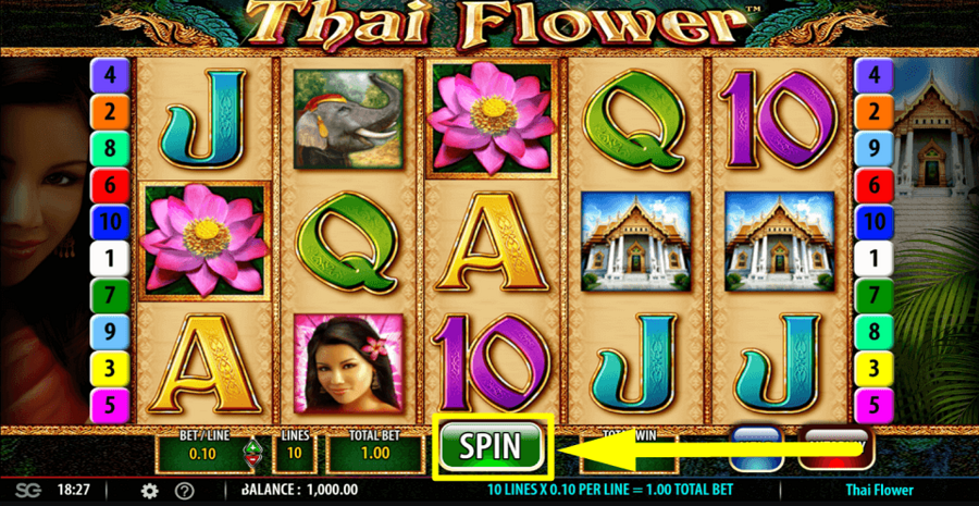 Thai Flower Spin Button