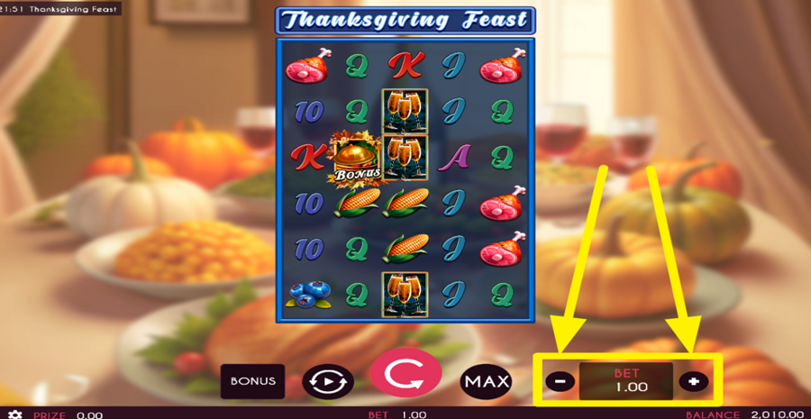 Thanksgiving Feast Adjust Bet