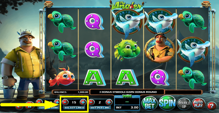 The Angler Adjustable Paylines