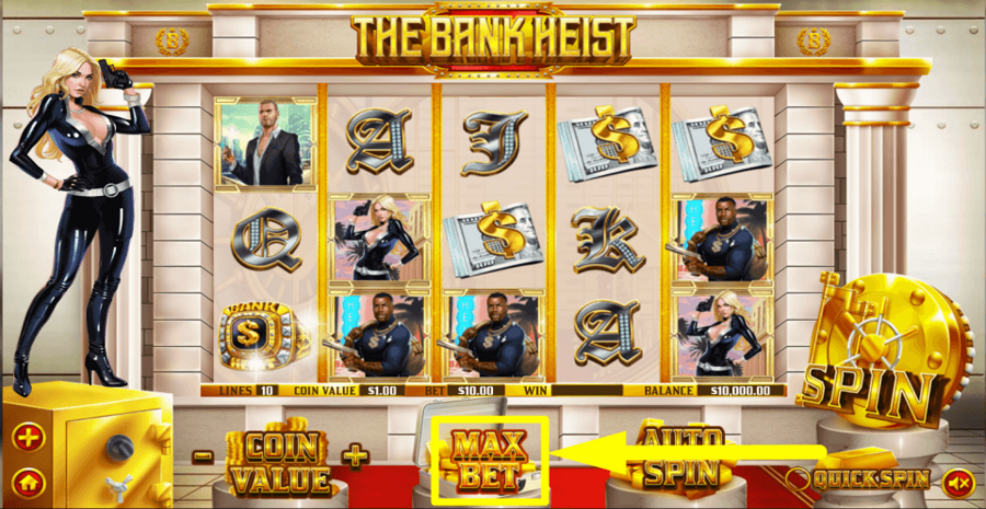 The Bank Heist Max Bet Button