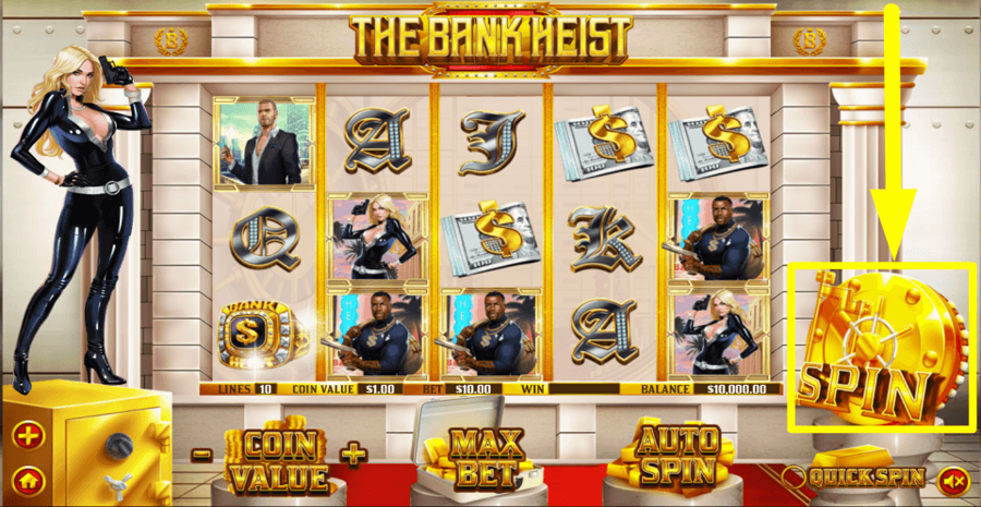 The Bank Heist Spin Button
