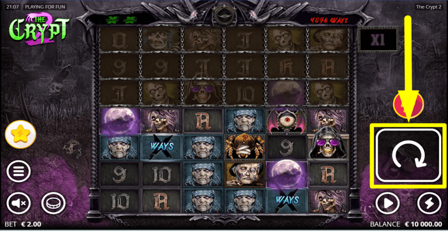 The Crypt 2 Spin Button