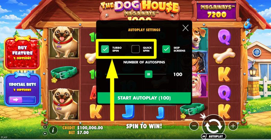 The Dog House Megaways 1000 Turbo Feature