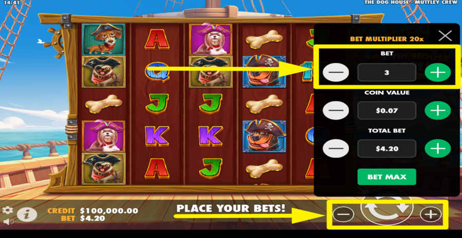 The Dog House Muttley Crew Adjust Bet Level