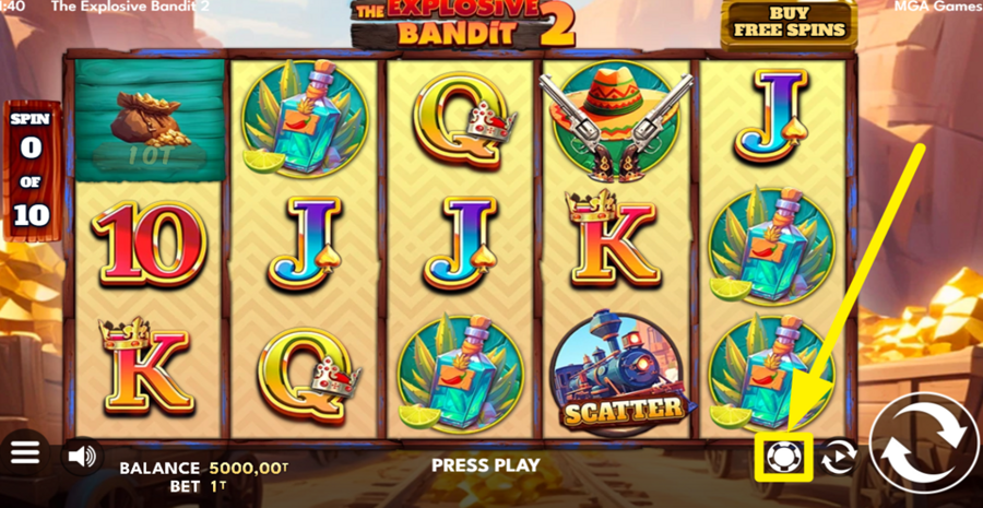 The Explosive Bandit 2 Adjust Bet