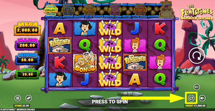 The Flintstones Bedrock Riches Autoplay Feature