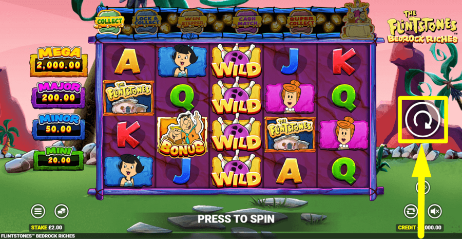The Flintstones Bedrock Riches Spin Button