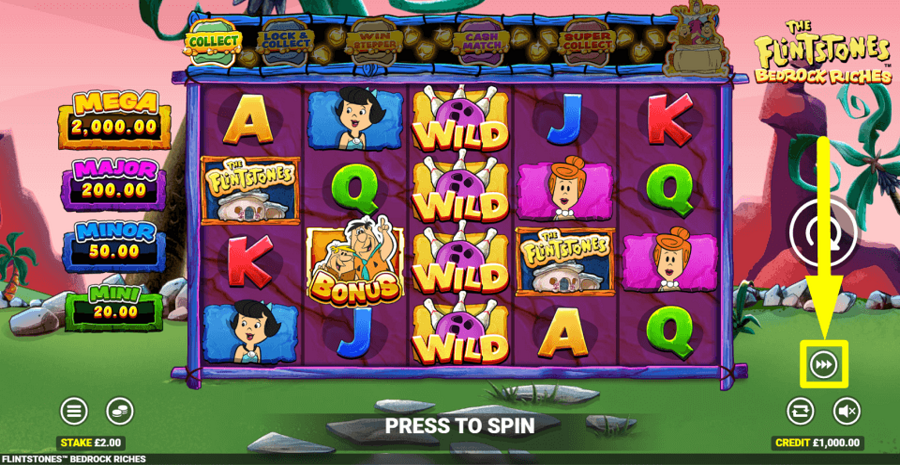 The Flintstones Bedrock Riches Turbo Feature