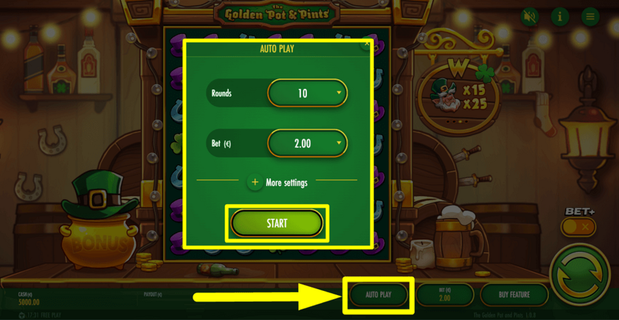 The Golden Pot And Pints Autoplay Feature