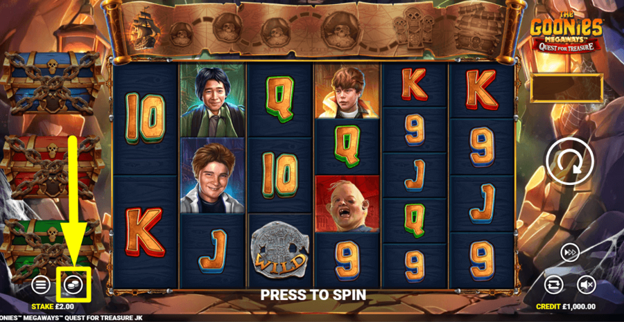 The Goonies Megaways Quest For Riches Bet Value