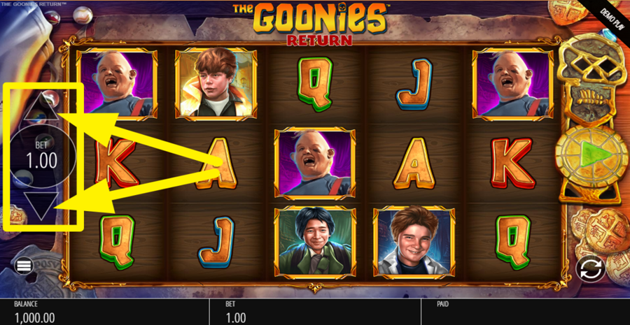 The Goonies Return Adjust Bet