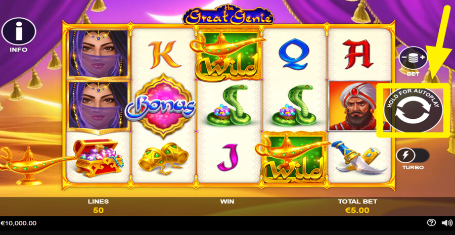 The Great Genie Spin Button