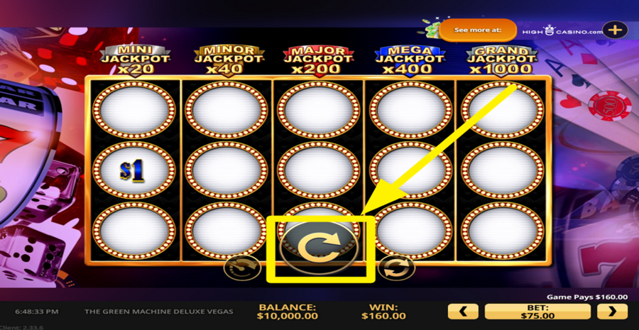 The Green Machine Deluxe Vegas Spin Button