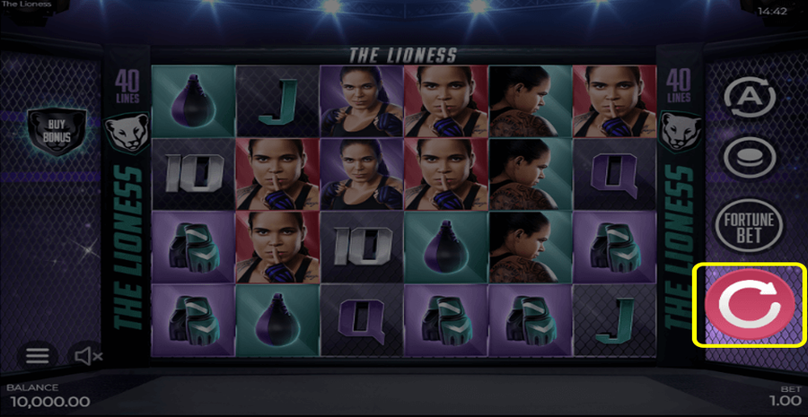 The Lioness Spin Button